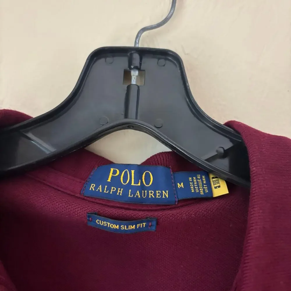 Ralph Lauren Men's Burgundy Polo with Green Pony